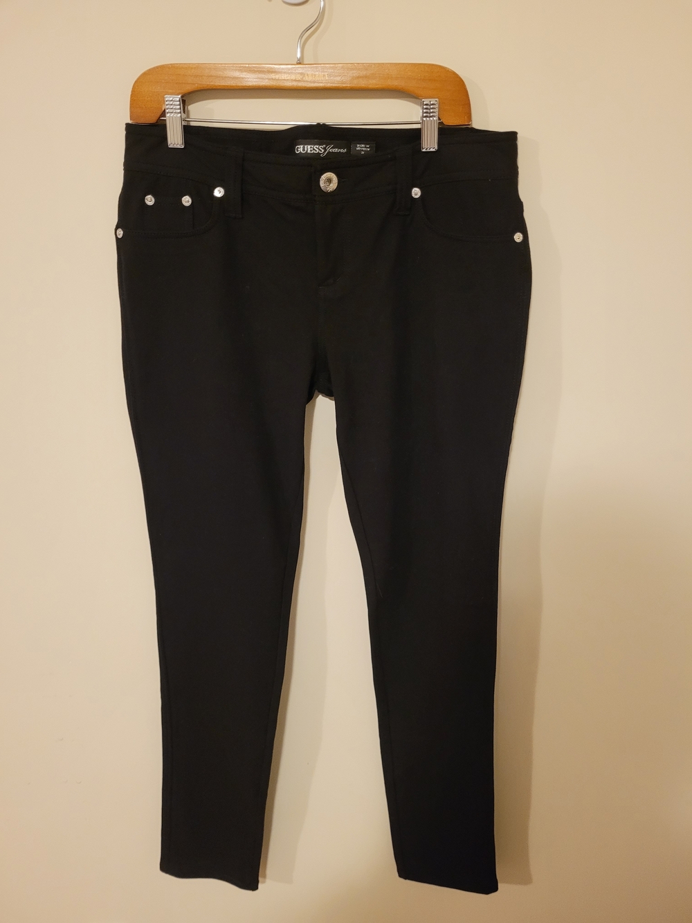 Brand New Vintage Women's GUESS Jeans Black Slim Stretch Jeans Size 31